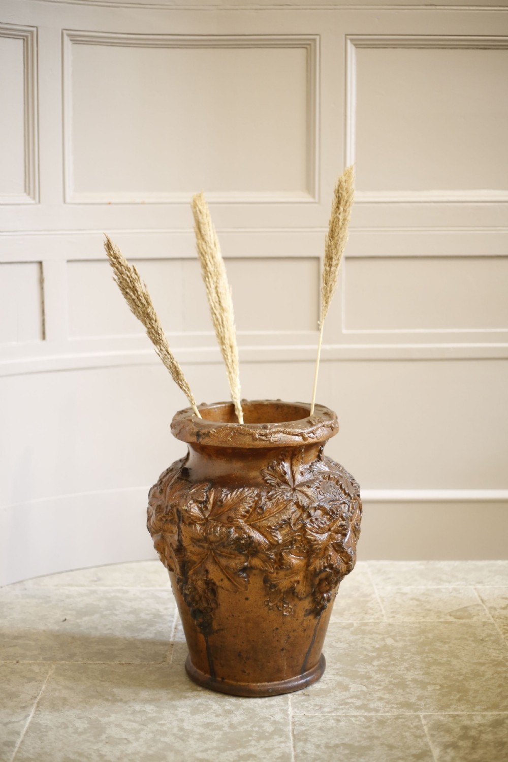 Large c.1890 Salt glazed garden pot