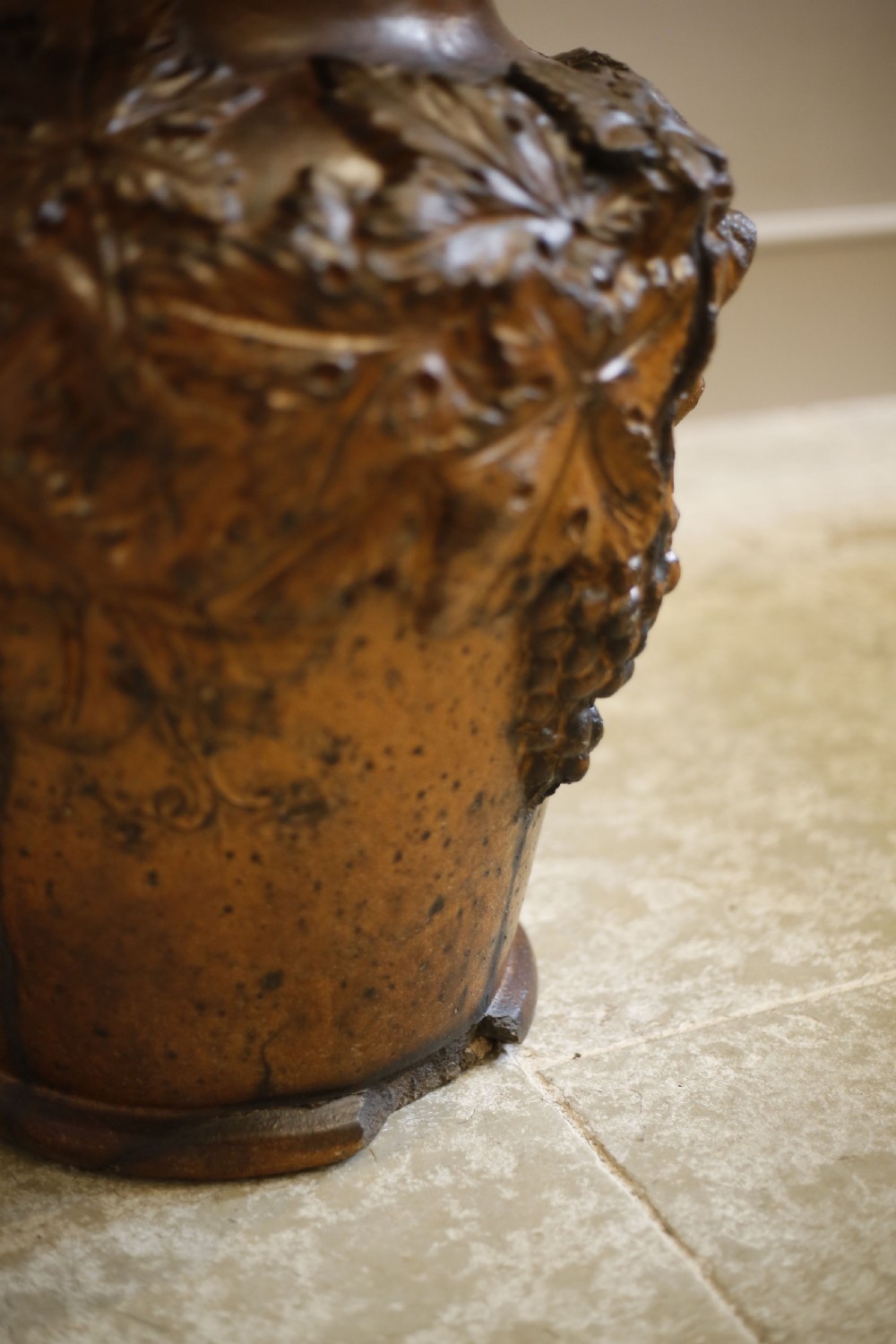 Large c.1890 Salt glazed garden pot View VIII