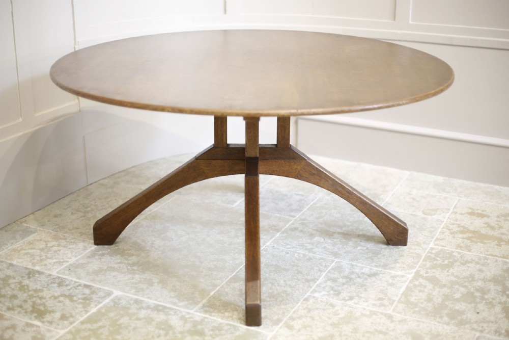Large Arts and crafts circular centre table View VIII