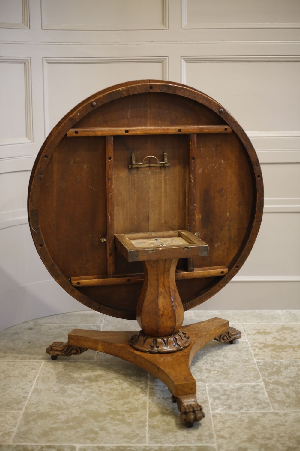 Georgian Pollard oak flip top centre table View XIII