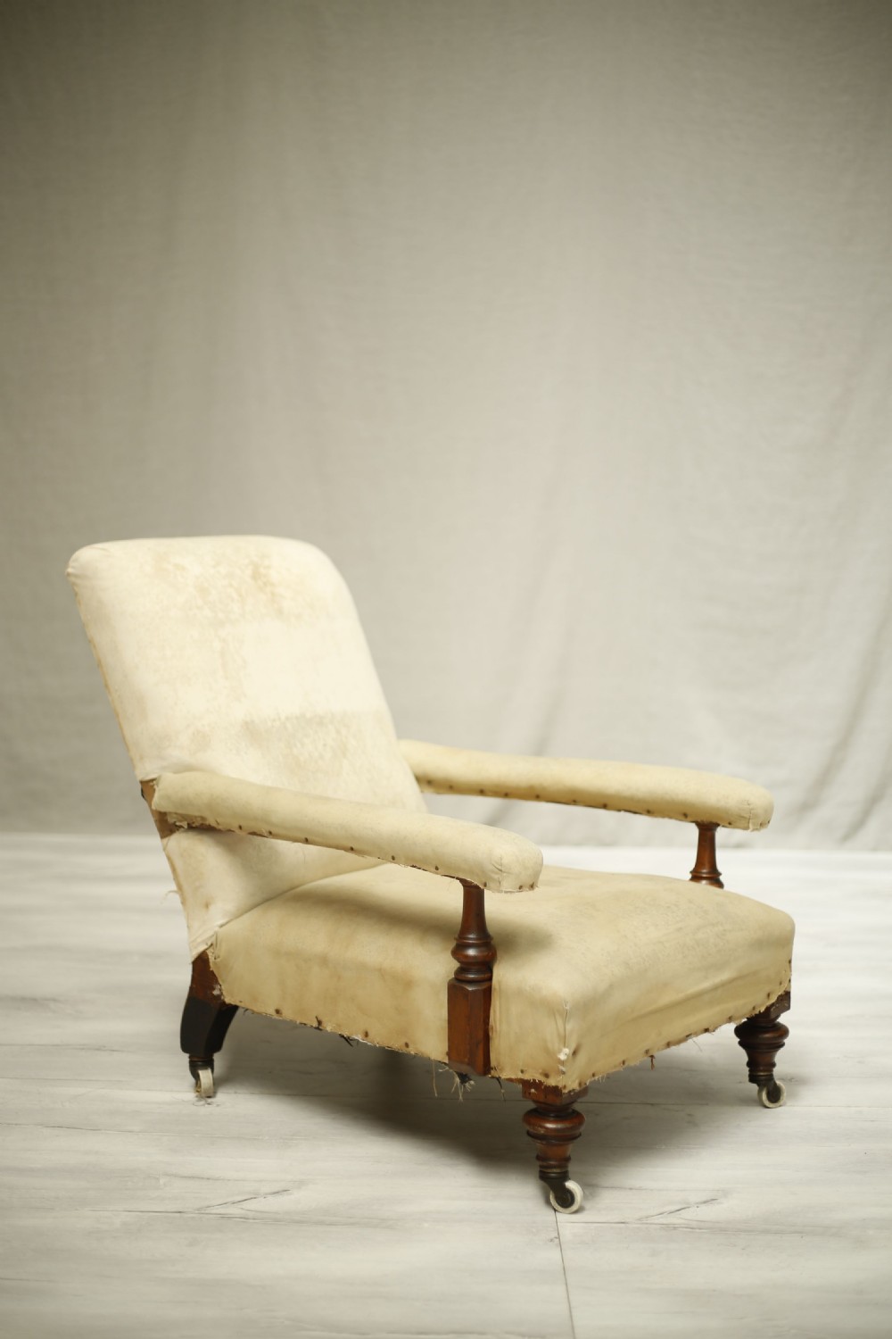 Victorian deep seated open armchair