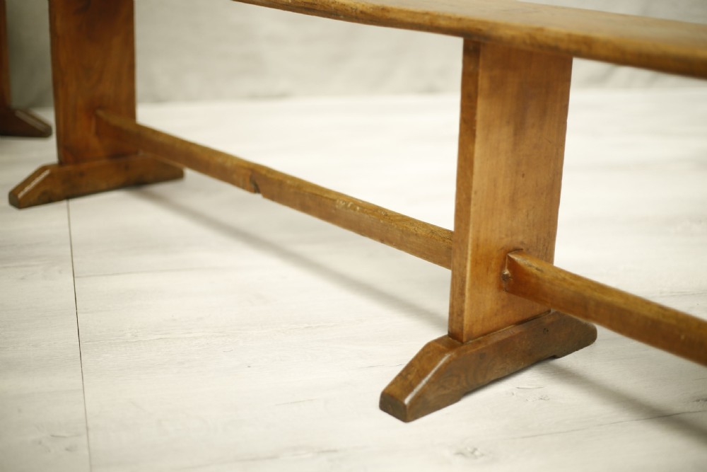 Pair of 2.5m 19th century country benches View IX