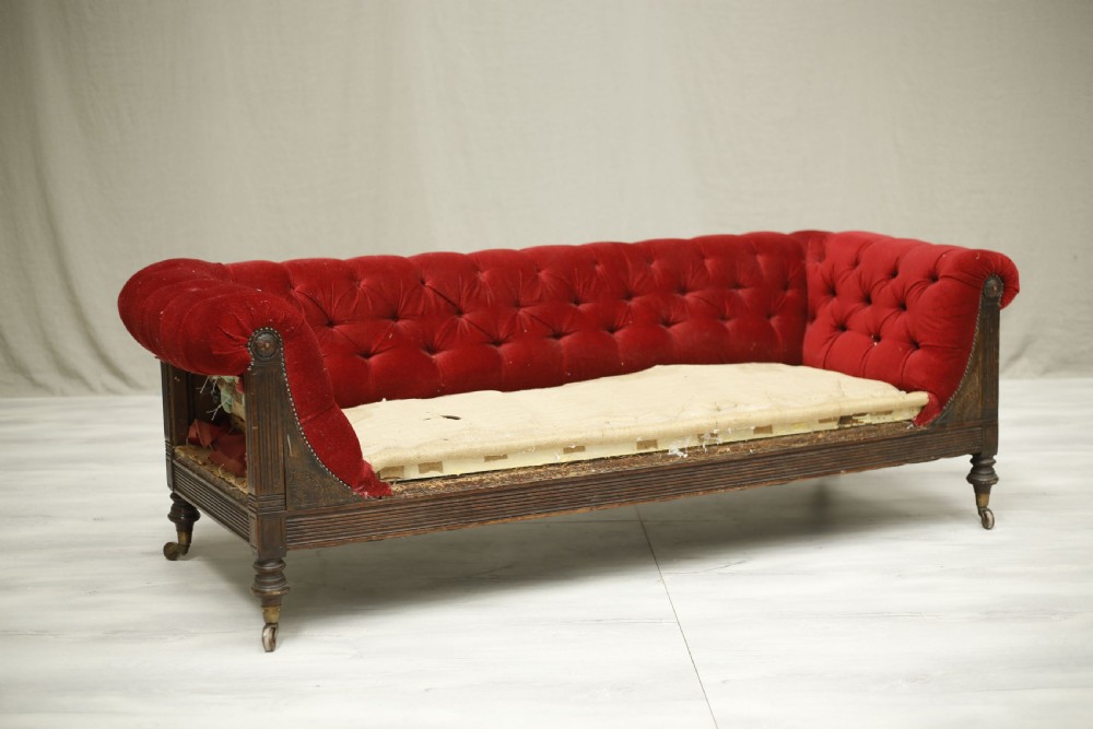 Large Aesthetic movement chesterfield sofa View II