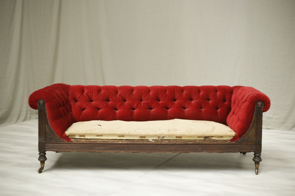Large Aesthetic movement chesterfield sofa View V