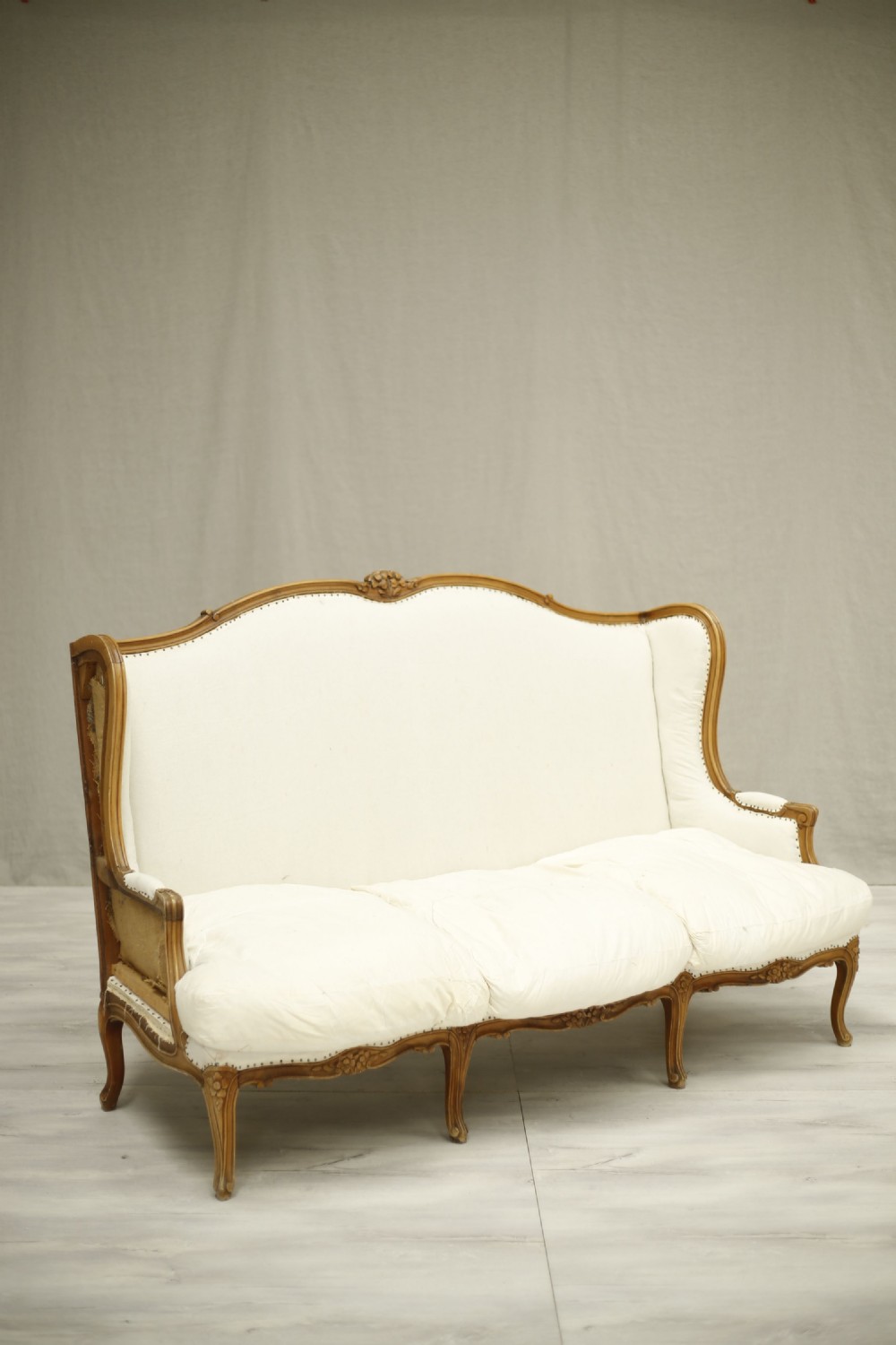 c.1900 Carved frame French Wingback sofa