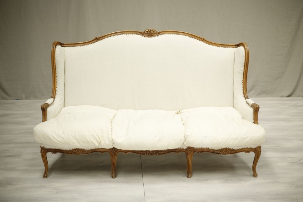 c.1900 Carved frame French Wingback sofa View V