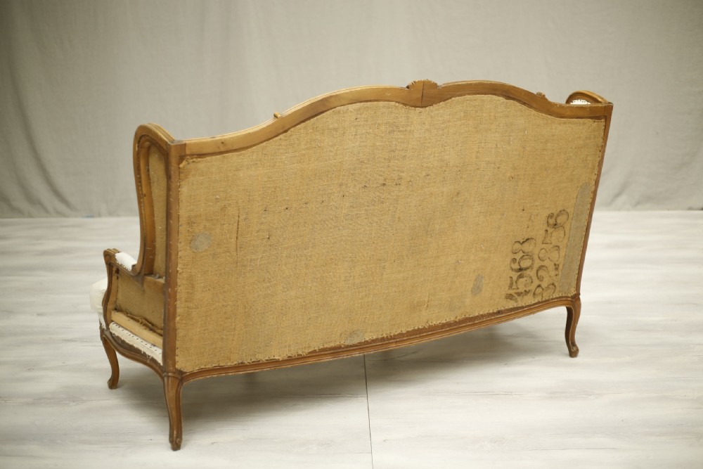 c.1900 Carved frame French Wingback sofa View VII