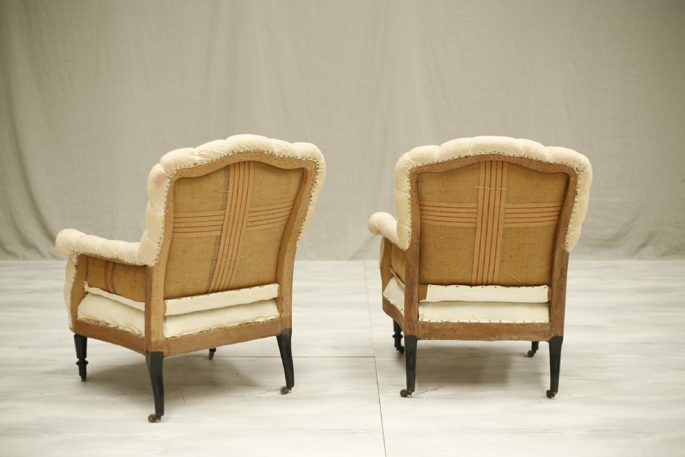 Pair of Napoleon III pie crust armchairs View VI