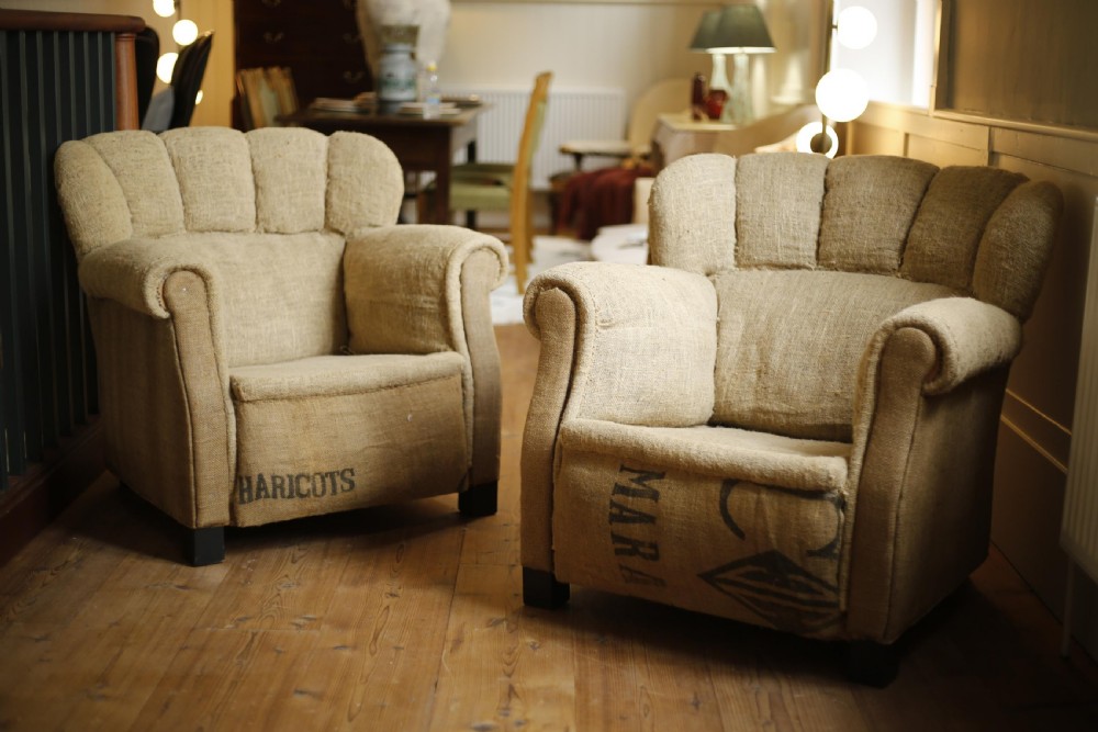 Pair of French 1930's club chairs View IV