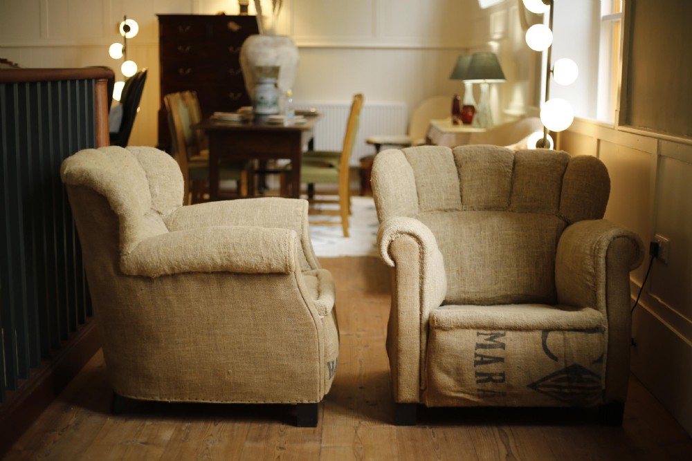 Pair of French 1930's club chairs View VI
