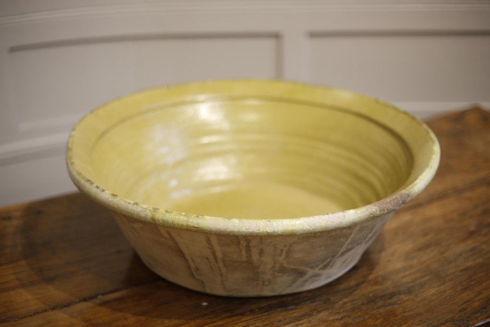Early 20th century glazed Spanish dairy bowl- No4 View V