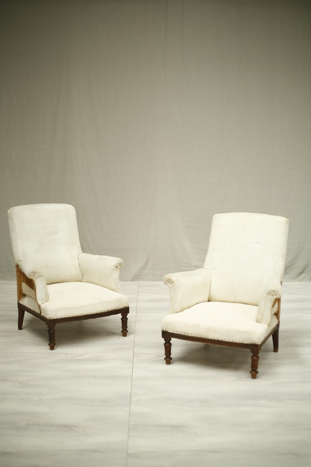 Pair of 19th century Square backed armchairs