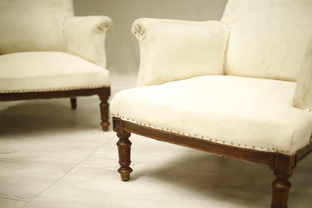 Pair of 19th century Square backed armchairs View III