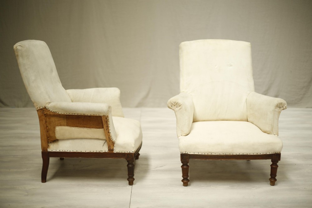Pair of 19th century Square backed armchairs View V