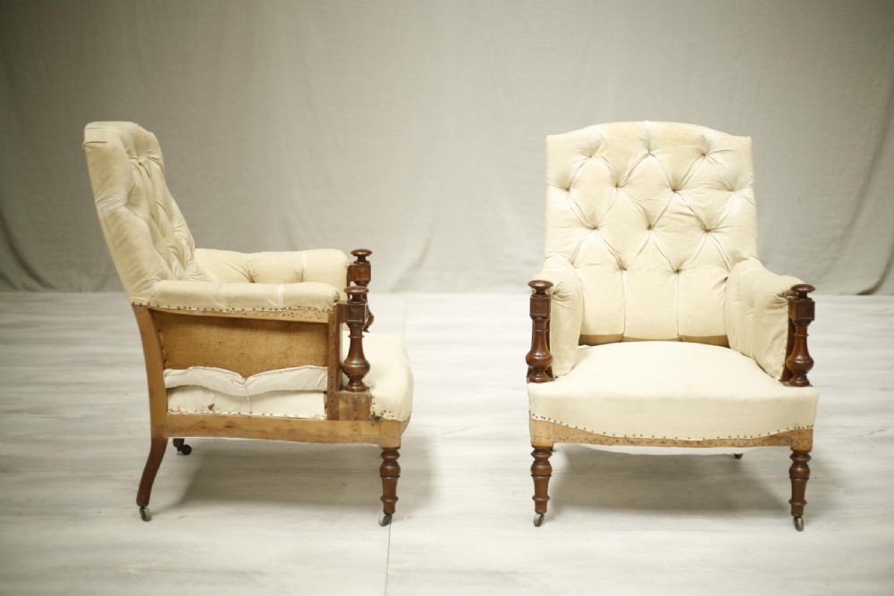 Pair of French armchairs with mahogany frames  View VII
