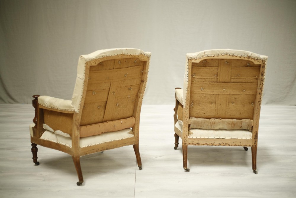 Pair of French armchairs with mahogany frames  View VIII