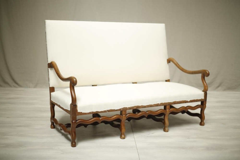 19th century Os De Mouton French hall bench View IV