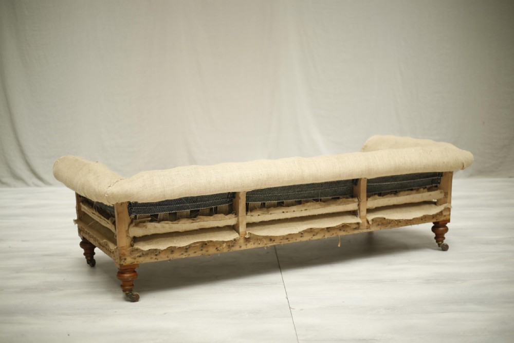 Victorian low backed English country house sofa View X