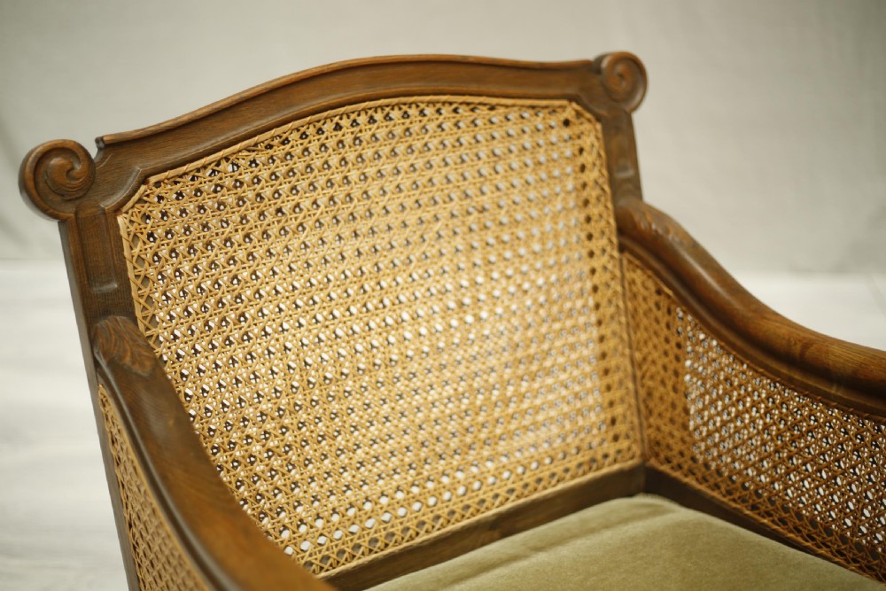 Pair of early 20th century Bergere lounge chairs View VII