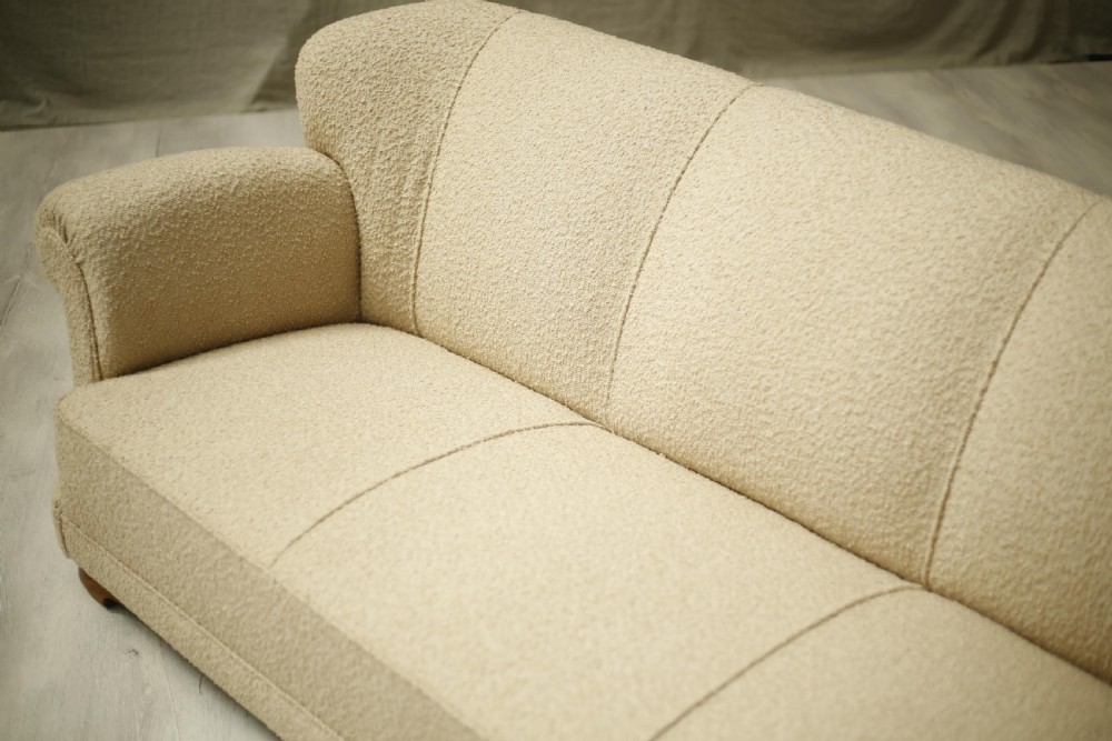 Large 1930's sofa upholstered in Boucle  View VIII