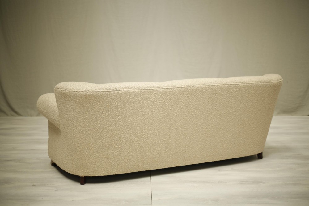 Large 1930's sofa upholstered in Boucle  View XII