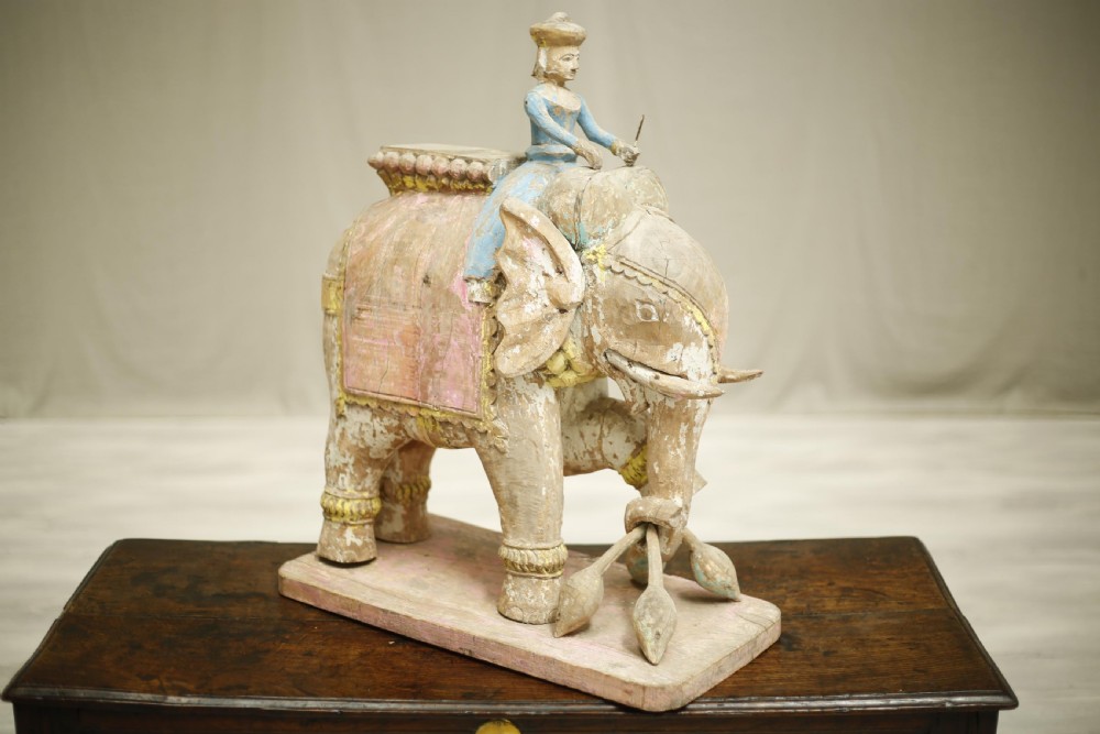 19th century large carved Indian temple elephant View XI