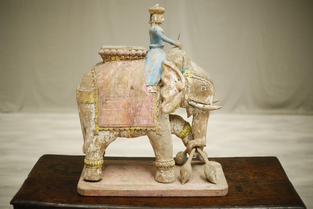 19th century large carved Indian temple elephant View XII
