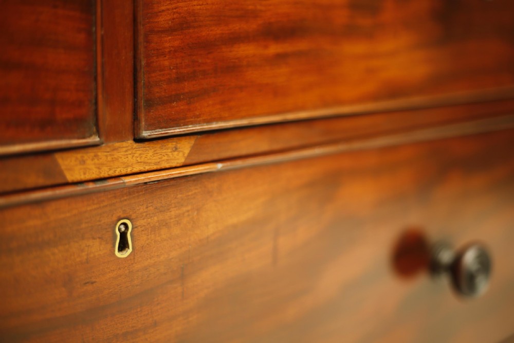 Georgian low mahogany chest of drawers View XI