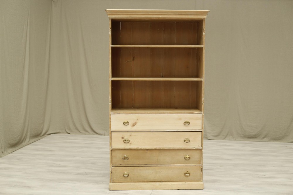 19th century pine cupboard from a Scottish chemist View II