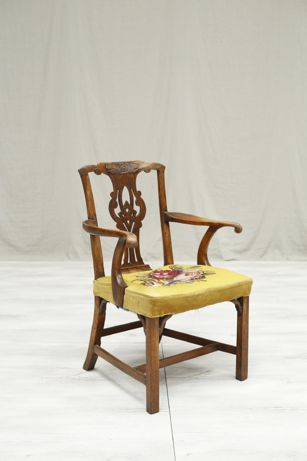 Georgian country armchair with tapestry seat