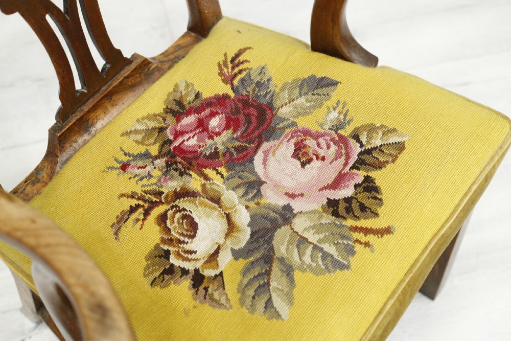 Georgian country armchair with tapestry seat View VII