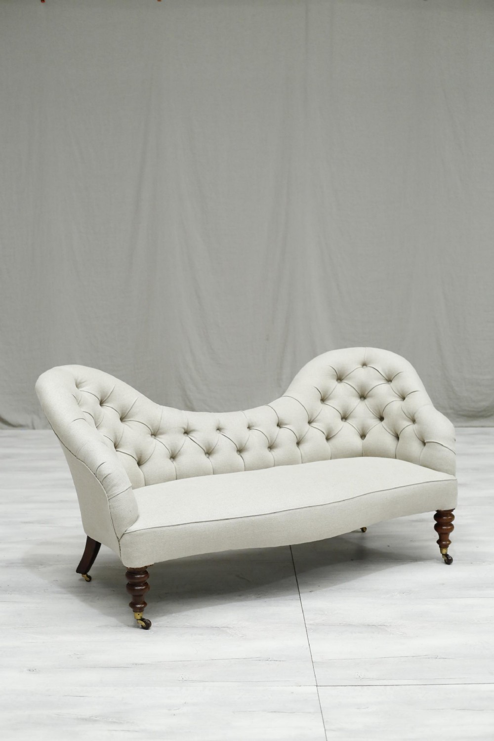 Victorian English country house double humped sofa