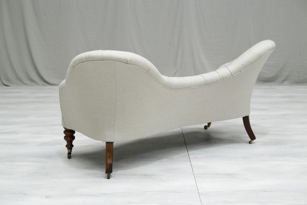 Victorian English country house double humped sofa View XI