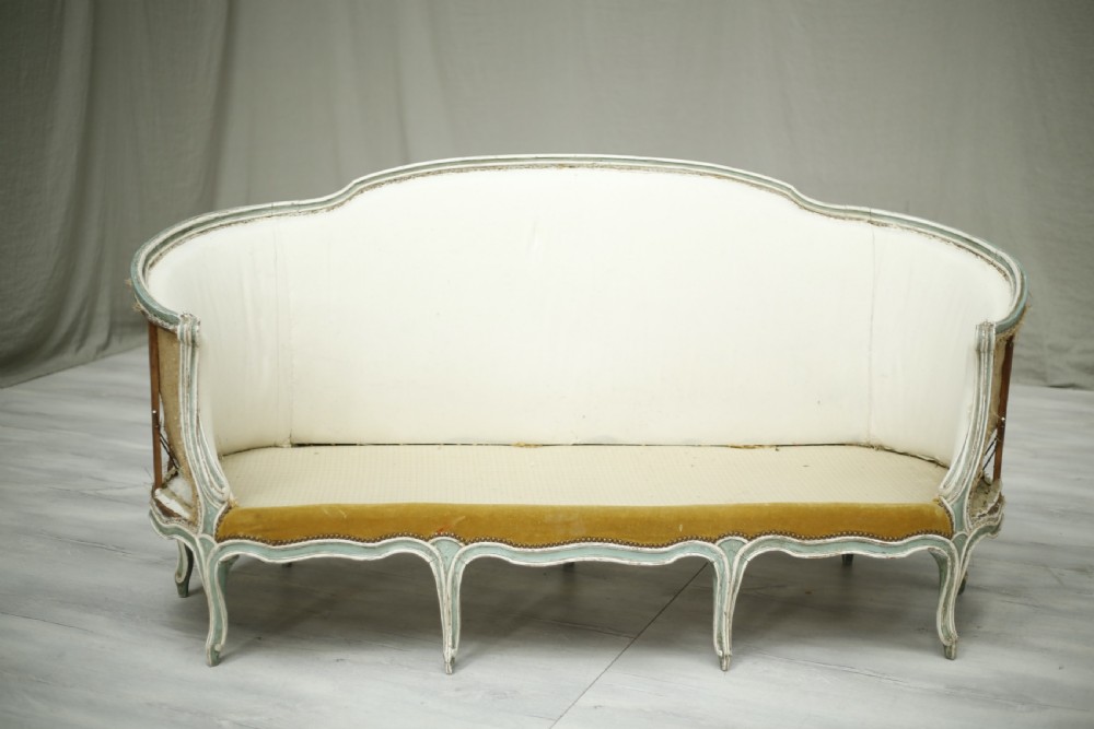 19th century antique French sofa with painted frame View V