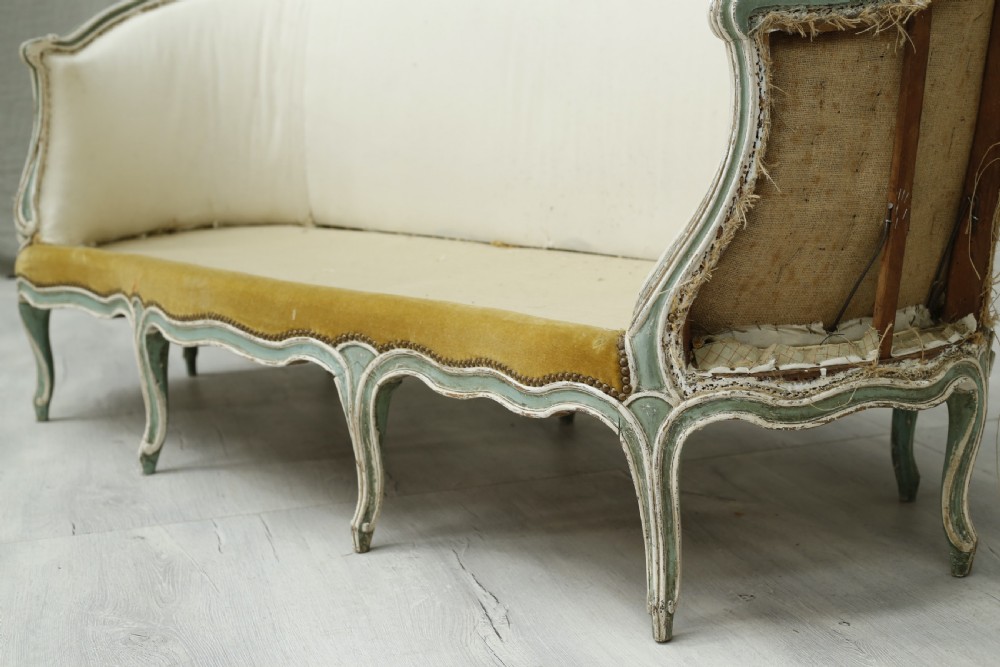 19th century antique French sofa with painted frame View X