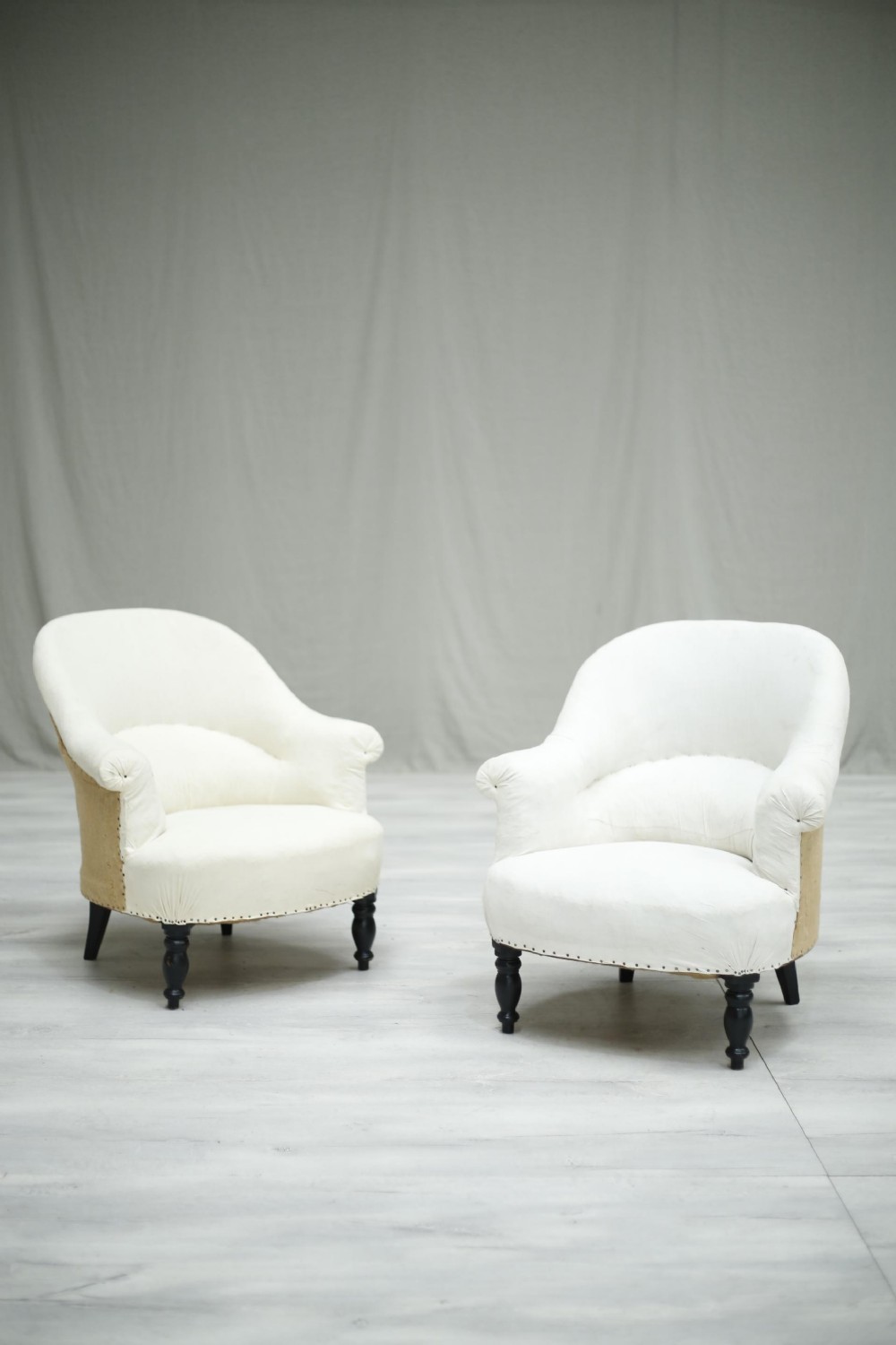 Pair of Antique French tub chairs