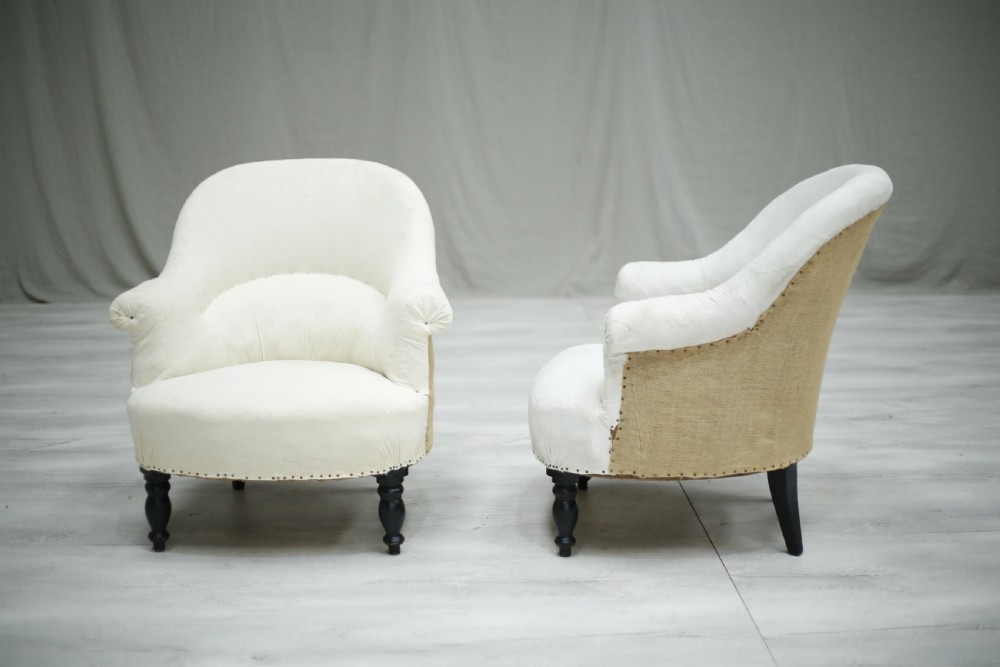 Pair of Antique French tub chairs View IV