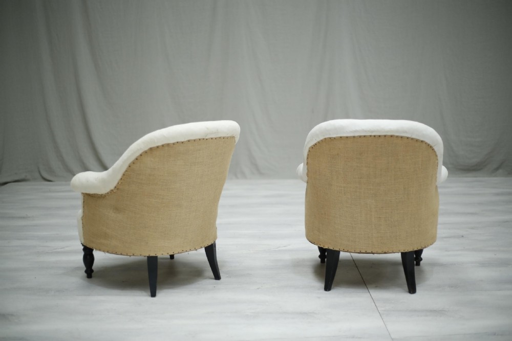 Pair of Antique French tub chairs View V