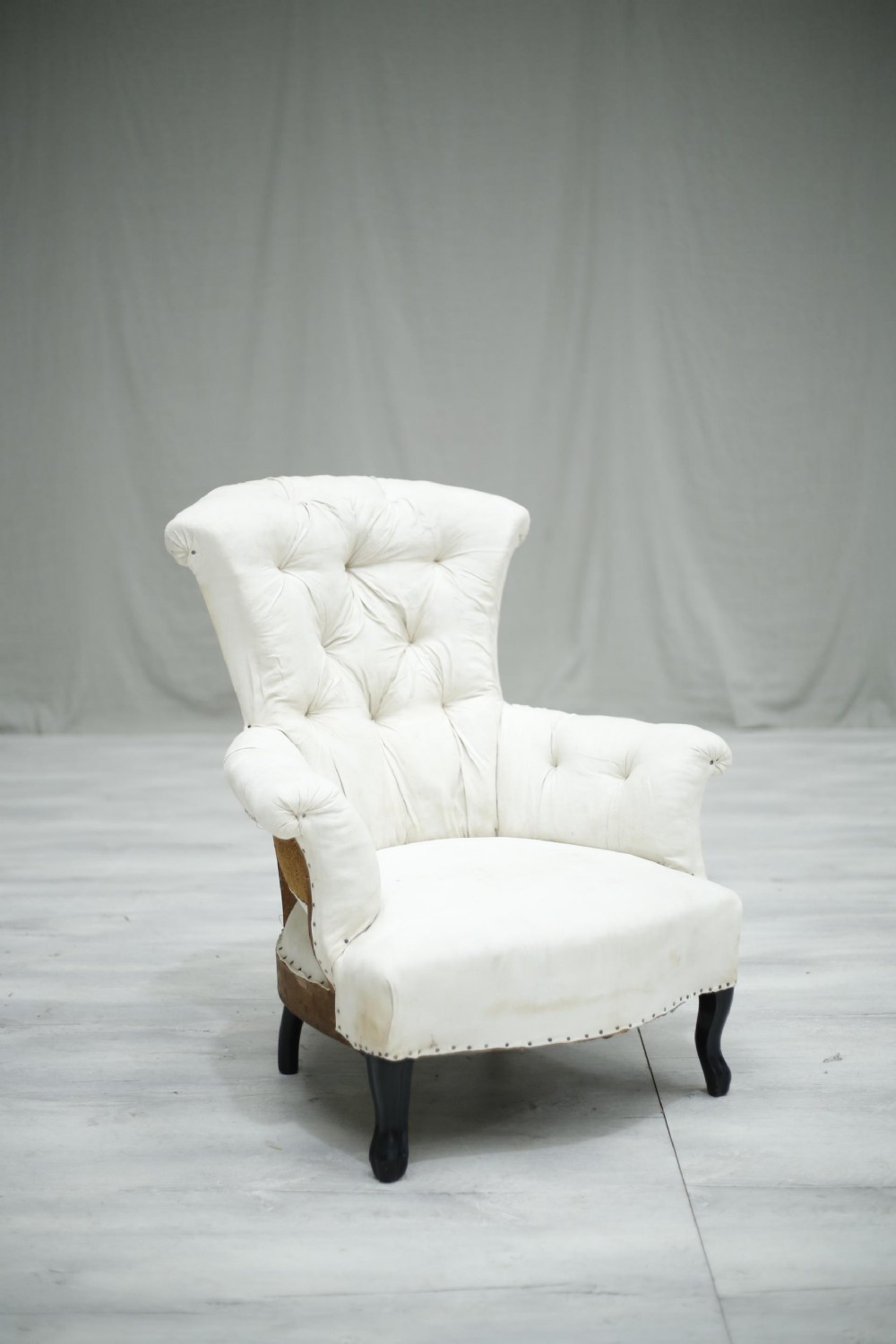Napoleon III Antique French fishtail armchair
