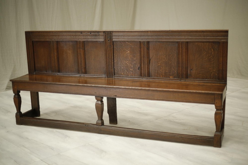 18th century Antique Oak hall bench View VIII