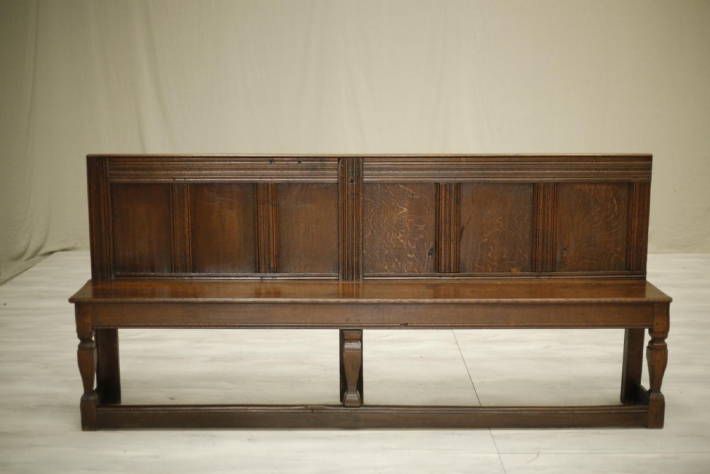 18th century Antique Oak hall bench View IX