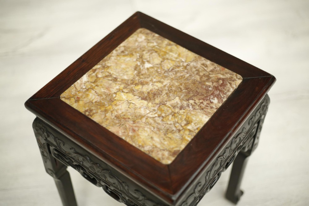 19th century Antique Chinese marble topped side table View III