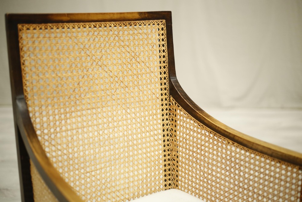 Antique 20th century barley twist and rattan lounge chair View V