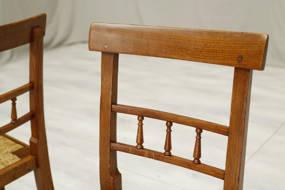 Set of 4 18th century Rush seated dining chairs View IX
