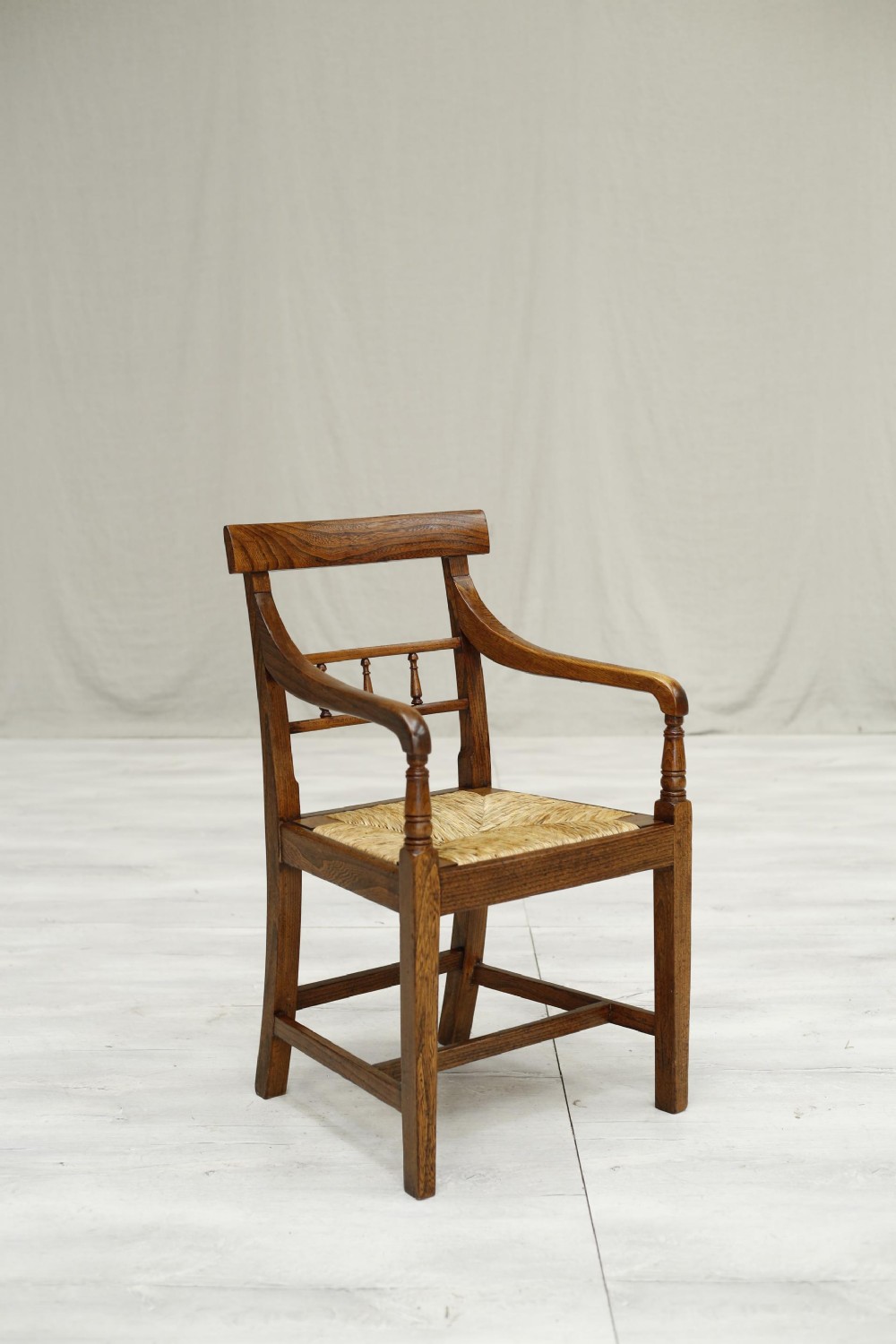 18th century Oak and rush seated desk chair
