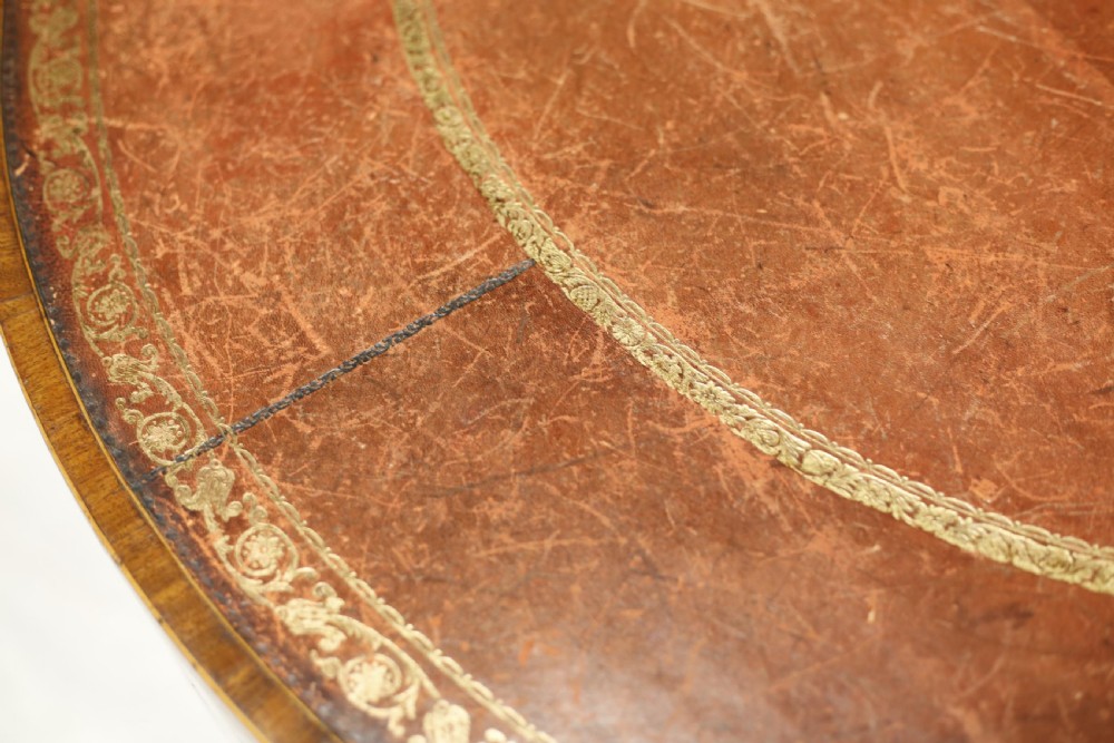 Georgian Antique leather topped rent table View VIII