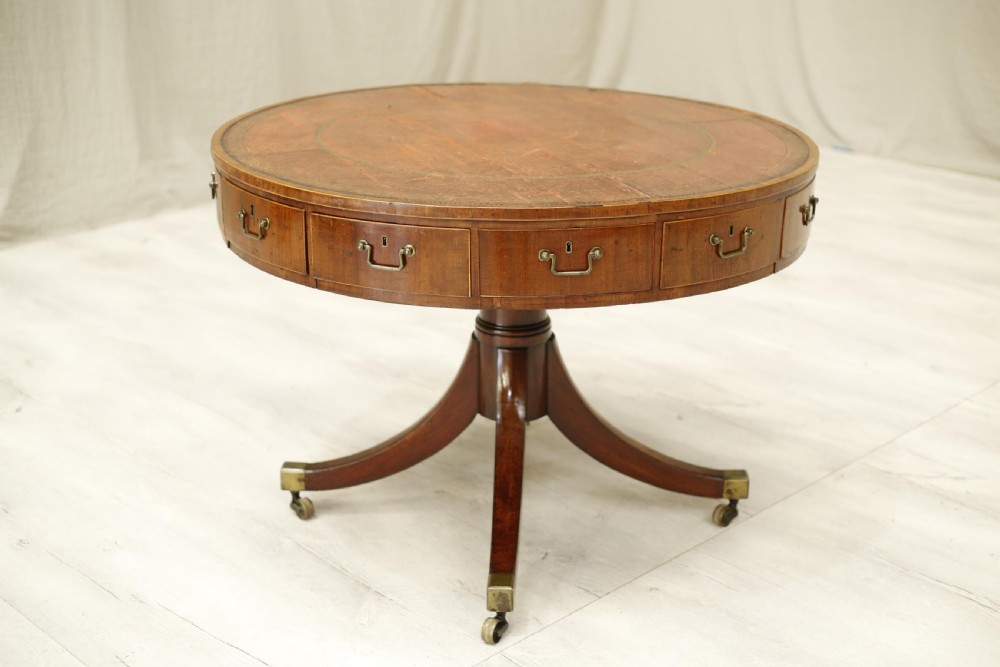 Georgian Antique leather topped rent table View XI