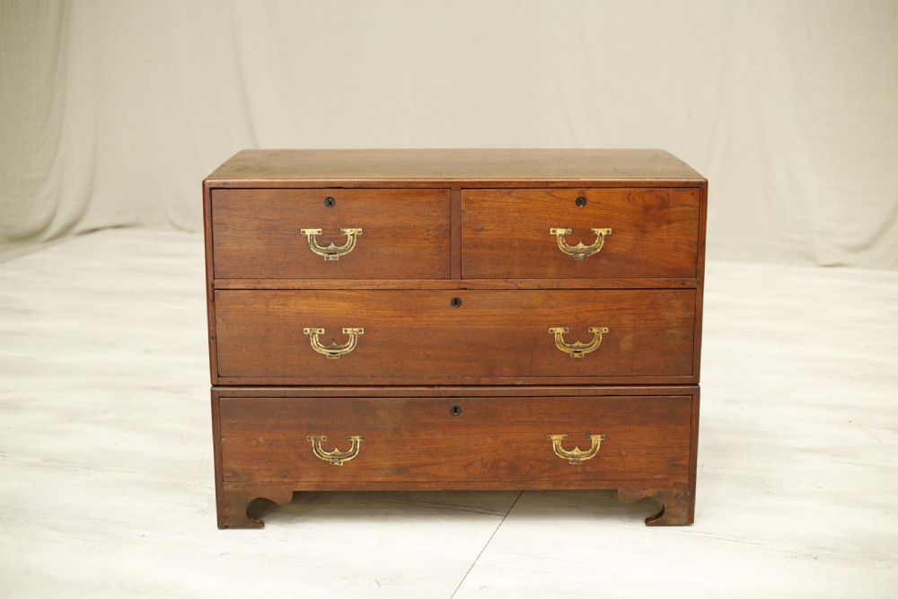 19th century Antique Anglo-Indian teak campaign chest View III