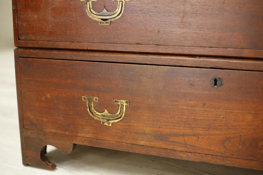 19th century Antique Anglo-Indian teak campaign chest View VIII