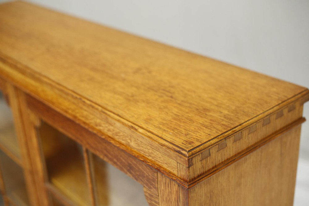 Single c.1920 oak glazed library cabinet View IX